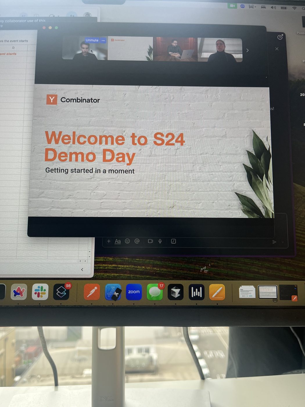 YC S24 Demo Day welcome screen on a laptop